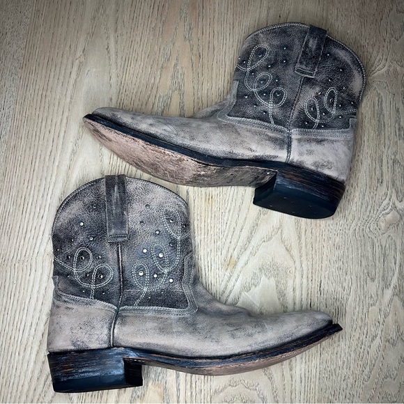 Miz Mooz Cozumel Leather Studded Western Ankle Slouchy Cowboy Boots Women’s 10 - Picture 6 of 9